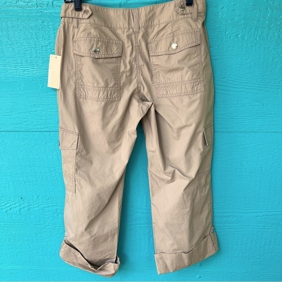 MICHAEL MICHAEL KORS KHAKI CARGO PANTS ROLL TAB CUFFS SIZE 6 NWT - Picture 3 of 9